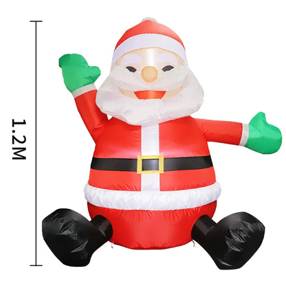Inflatable Christmas Decorations – Tree, Snowman, Santa, Bear & Gingerbread Man with Built-in LED for Outdoor Garden & Party Decor