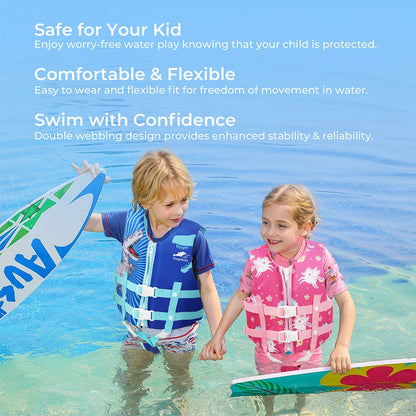 Gogokids Kids Life Jacket – Neoprene Float Vest for Toddlers, Swim Training & Buoyancy Swimwear