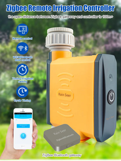 Rain Seer Tuya Zigbee Garden Watering Timer – WiFi Irrigation System with Mobile Remote Control