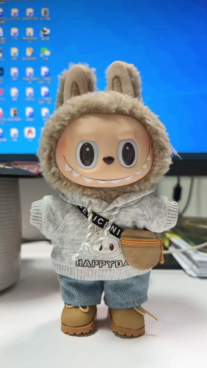 17cm Labubu V1/V2 Crossbody Bag for BJD Dolls – Cute 1/6, 1/8, 1/12 Doll Accessories & Waist Belt Bag Gift