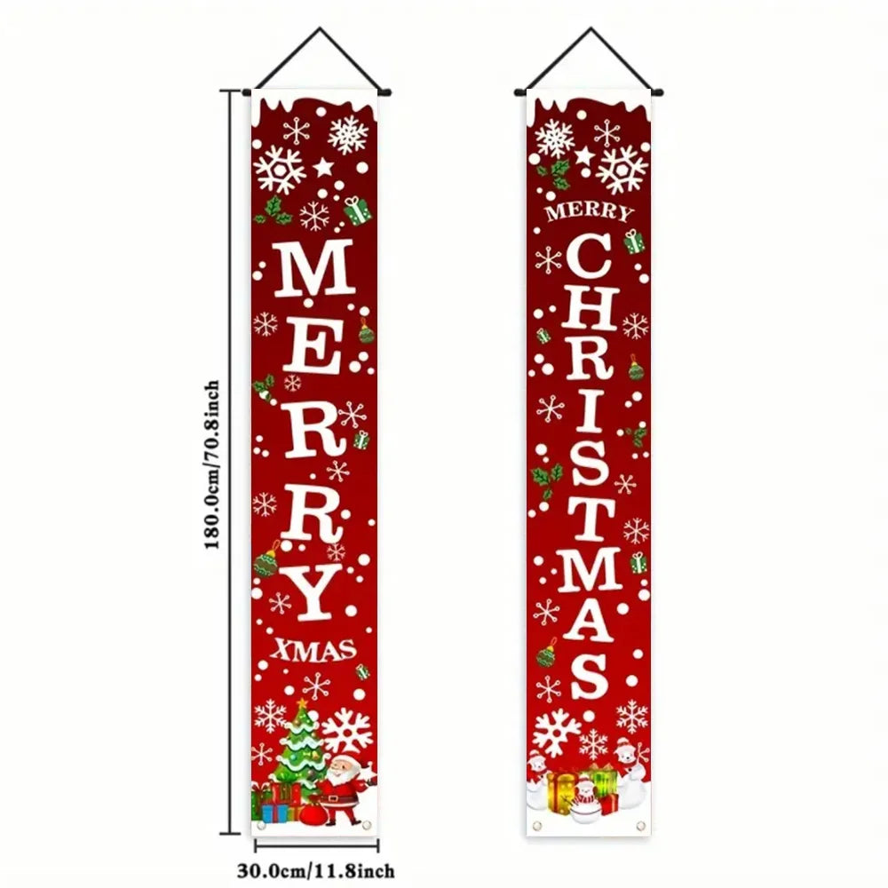 Christmas Hanging Door Banner – Antithetical Couplet Wall Decoration for Merry Christmas 2026 Party & Xmas Gift