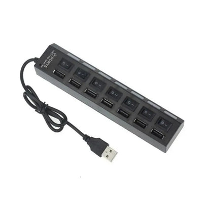 7-Port USB 2.0 Switch Extension Hub — One-to-Seven USB Splitter for PC, Laptop & Desktop