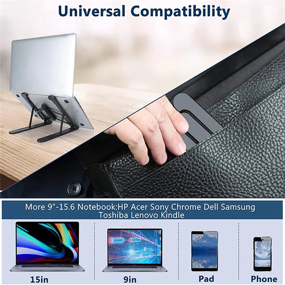 Foldable Adjustable Laptop Stand – Portable Ergonomic Notebook Holder for MacBook Air/Pro & Universal Laptops