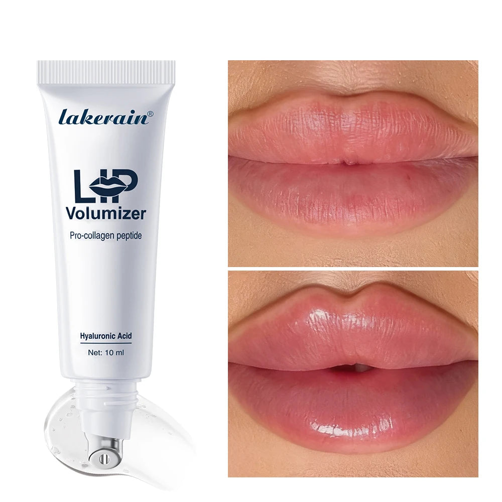 Lakerain Hyaluronic Acid Lip Plumping Oil - Moisturizing Lip Gloss Tint for Lip Care and Smooth Fuller-Looking Lips