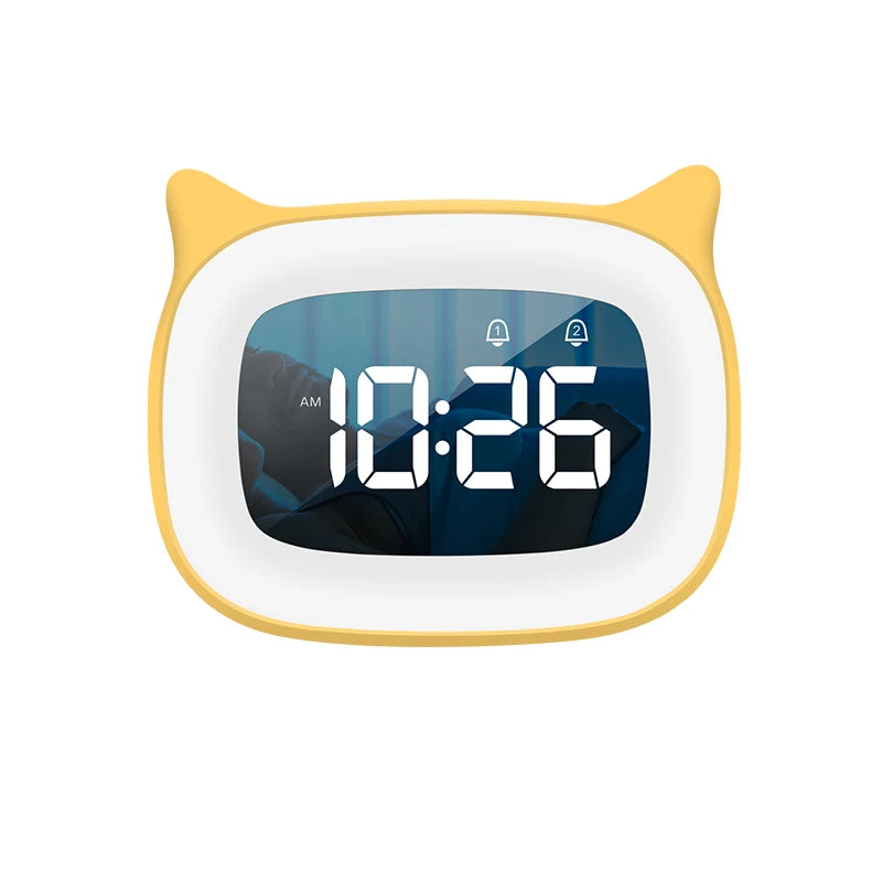 Music LED Digital Alarm Clock – Voice Control Night Light with 1200mAh Battery for Home Desk Decor