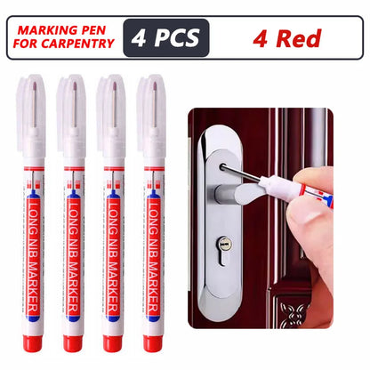 20mm Deep Hole Marker Pen Tips - Long Nib Waterproof Markers for Metal, Woodworking & Bathroom Decoration