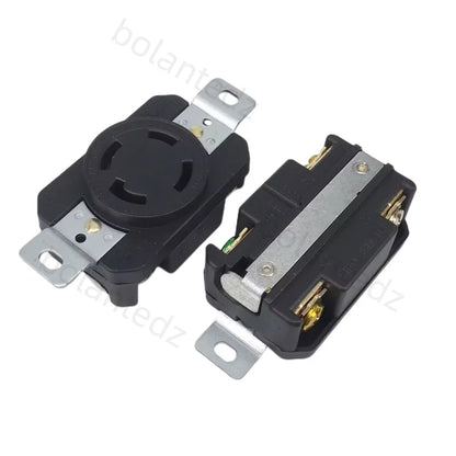 NEMA L14-30P/L14-30R Twist-Lock Power Connector - UL Listed 30A 125/250V 4-Pole Industrial Plug and Panel Receptacle, Black
