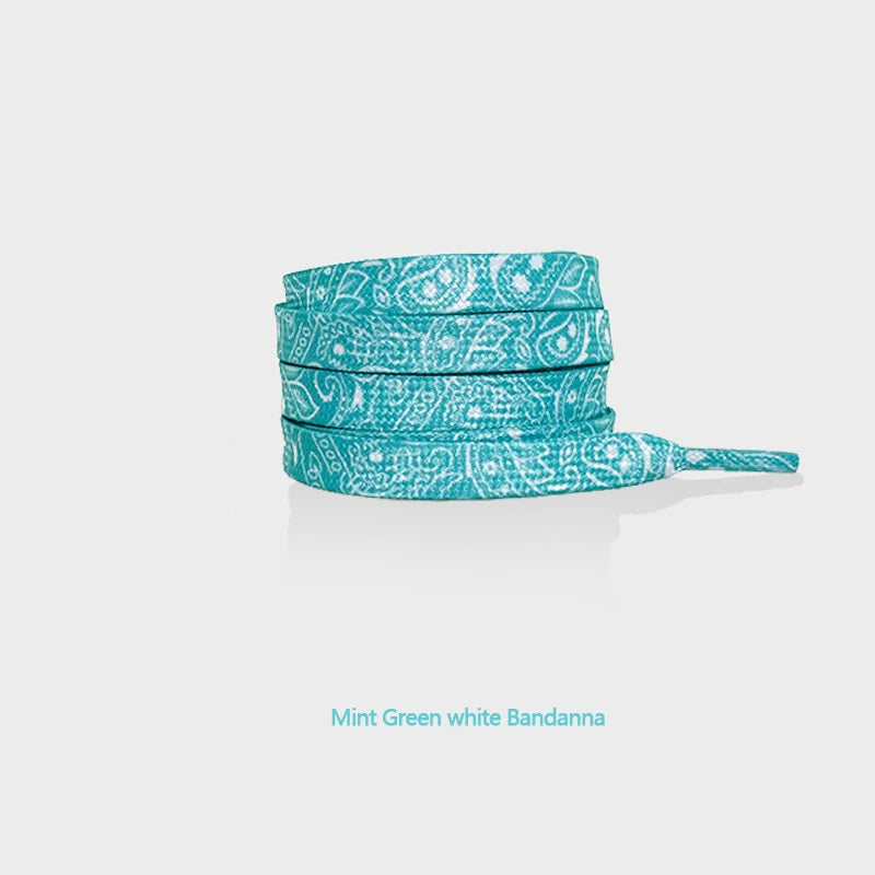 Gilding Flat Shoe Laces - Cashew Flower Hand-Painted Shoelaces for Sneakers, Basketball & Tennis Shoestrings