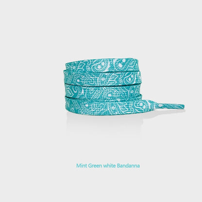 Gilding Flat Shoe Laces - Cashew Flower Hand-Painted Shoelaces for Sneakers, Basketball & Tennis Shoestrings