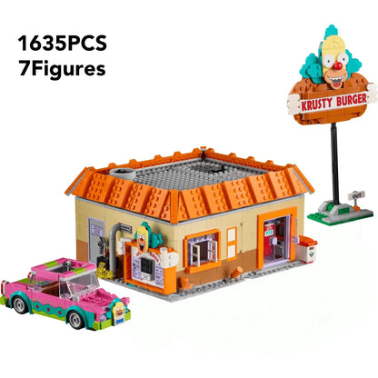 2025 MOC 1635-Piece Burger Restaurant Building Blocks Set – City Street View Creative Toy for Children’s Gifts