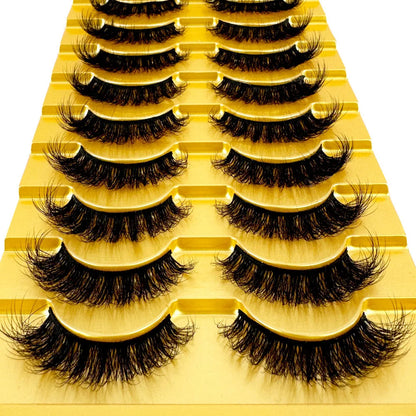 10 Pairs 3D Mink False Eyelashes – Natural Long & Short Fake Lashes Makeup Kit (38 Styles)