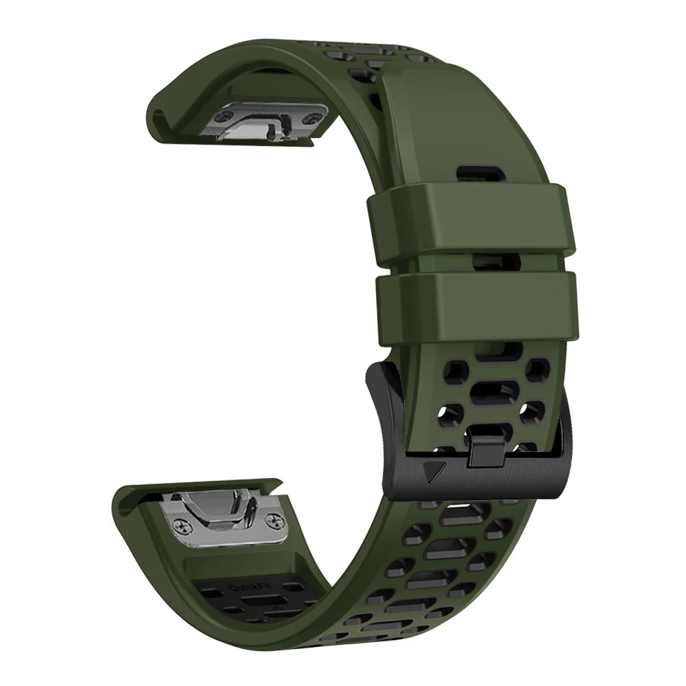 Outdoor Sports Silicone Watch Band 22mm/26mm for Garmin Fenix 5 6 7 8 Series, Tactix, Mk2, Enduro – QuickFit Replacement Strap