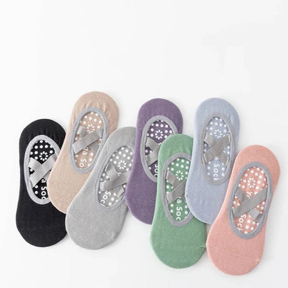 Women’s Anti-Slip Yoga Socks 1–3 Pairs – Silicone Grip Ballet Pilates Backless Breathable Sport Socks for Fitness & Dance