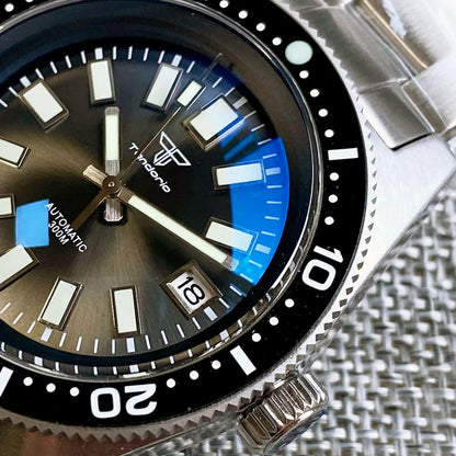 Tandorio 41mm 62MAS Automatic Diver's Watch – NH35A, 300M Water Resistance, Ceramic Bezel, Green Lume, Sapphire Glass