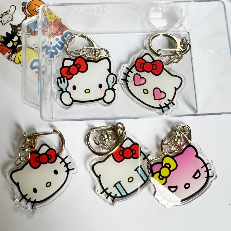 Sanrio Hello Kitty Keychain – Cute Anime Cartoon Action Figure for Bags, Cars, Keys & Kids’ Birthday Gifts