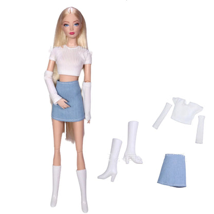 1/6 Doll Clothes Set — New Dress & Sweater Outfit for 30cm Xinyi FR ST BB Dolls, Doll House Accessories