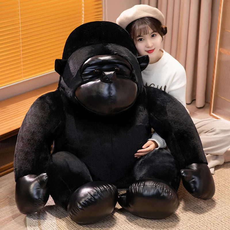 35/50/65cm Big Black Gorilla Plush Toy – Cute Stuffed King Kong Monkey for Birthday Gifts