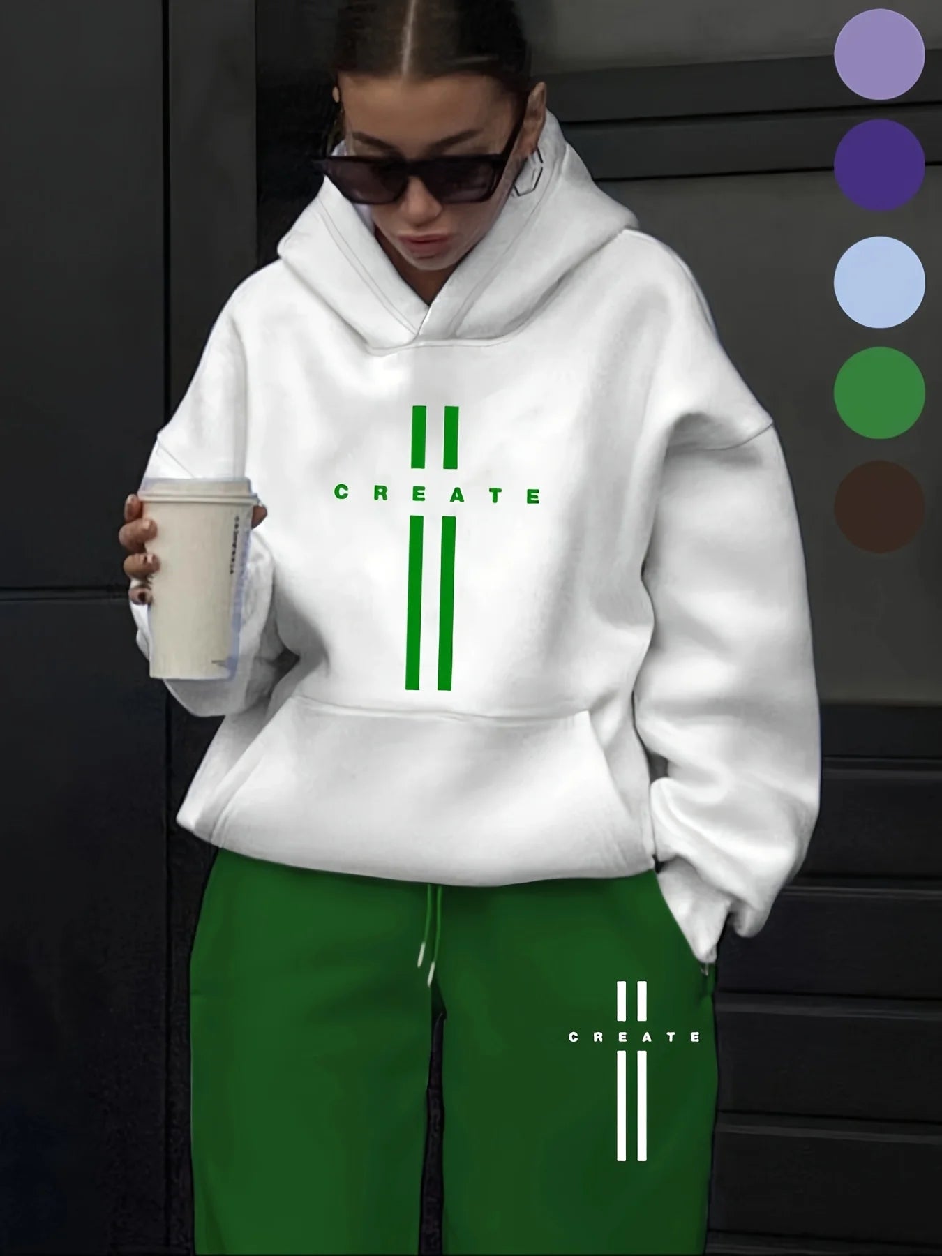 Women's 2-Piece Tracksuit Set - Hooded Sweatshirt & Sweatpants Casual Jogging Sports Outfit