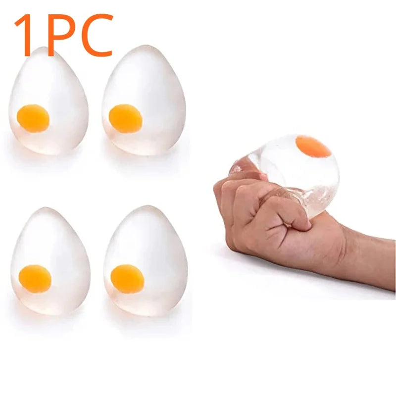 Funky Egg Squishy Ball – Clear Splat Squeeze Toy for Kids & Adults, Easter Basket Filler