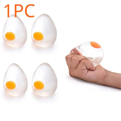 Funky Egg Squishy Ball – Clear Splat Squeeze Toy for Kids & Adults, Easter Basket Filler