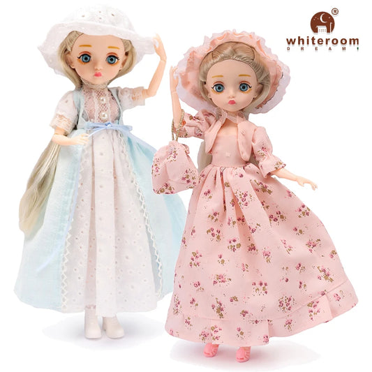 Slim 26cm BJD Doll for Girls – 13 Movable Joints with Princess Outfit, Blue Eyes & Eyelash Accessories