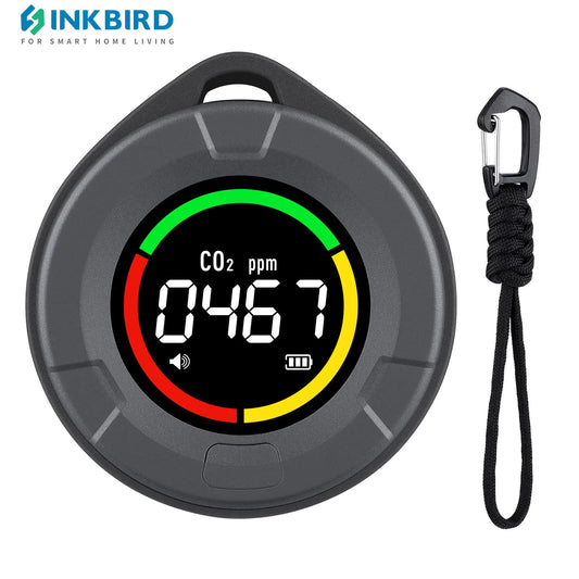 INKBIRDPLUS Portable CO2 Monitor - Mini Indoor Carbon Dioxide Detector with Full-Color LCD Display & Auto Calibration