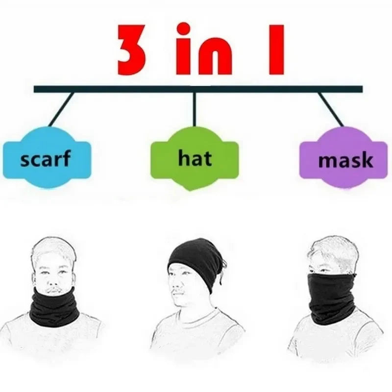 Fleece Warm Winter Windproof Neck Tube Scarf - Men Women Bandana Mask Half Face Cover for Cycling Ski Sport Camping Hiking