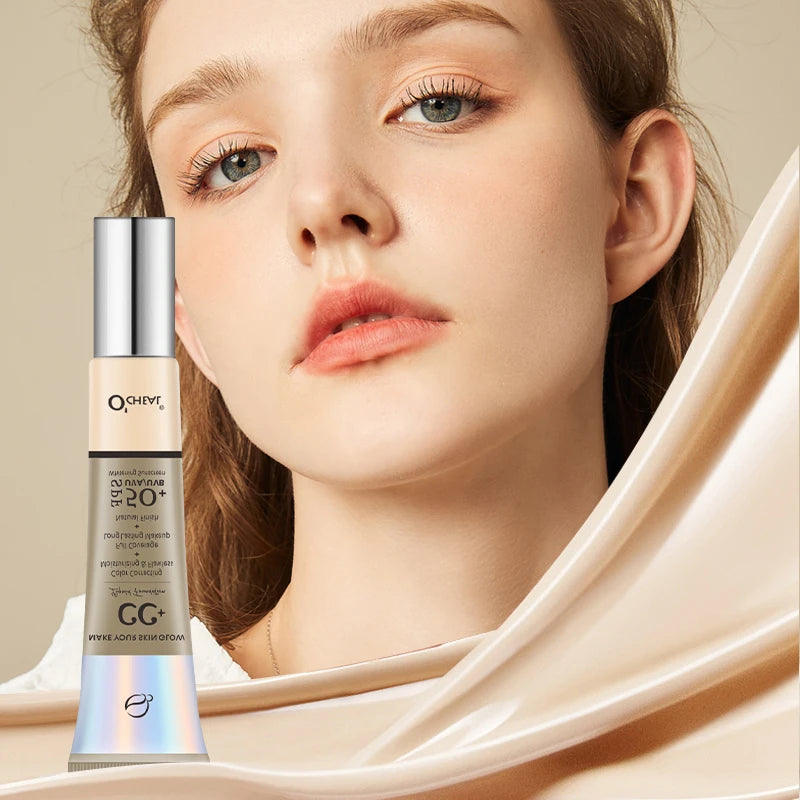 Ocheal CC Cream Foundation 30g SPF 50+ – Waterproof Moisturizing Concealer, Long-Lasting Brightening Makeup Primer with Sunscreen