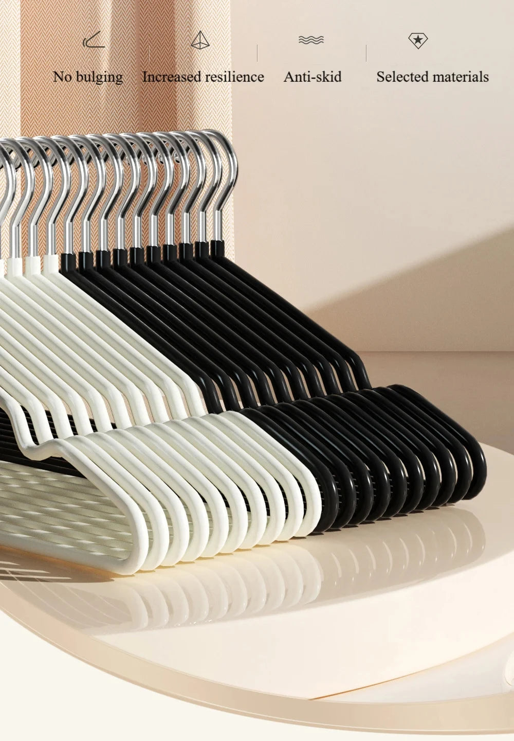 10pcs Metal No-Slip Clothes Hangers – Durable Space-Saving Bedroom Organizers