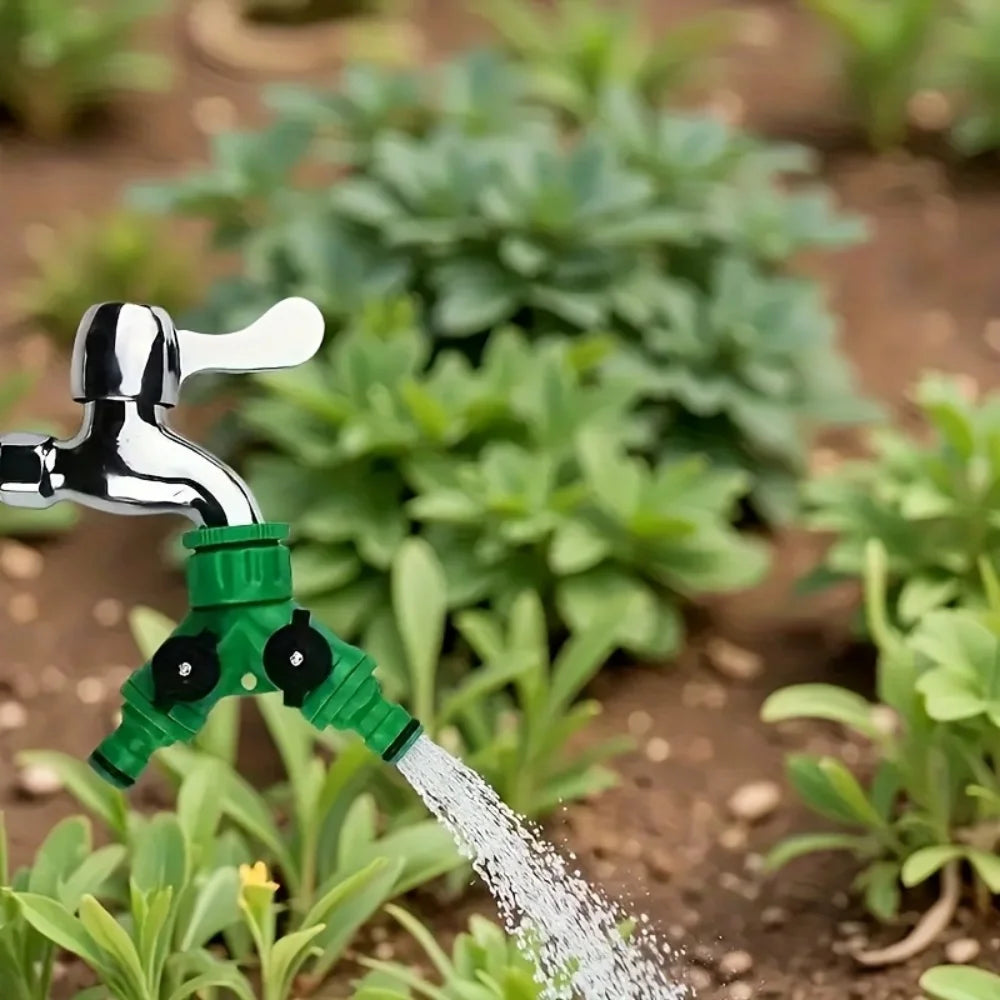 Y-Shaped Garden Hose Connector - Two-Way Faucet Diverter Adapter for Household Watering & Outdoor Use
