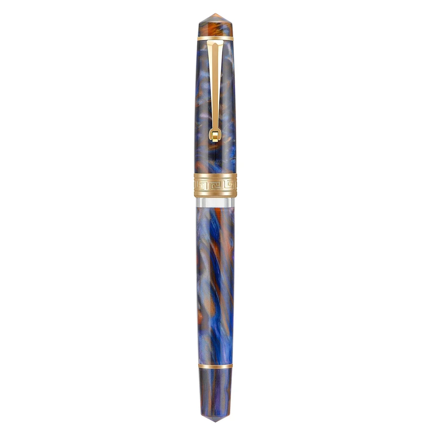 Asvine P20 Piston Filling Fountain Pen – Acrylic with Beautiful Patterns, EF/F/M Nib, Golden Clip, Smooth Writing Office Gift Pen
