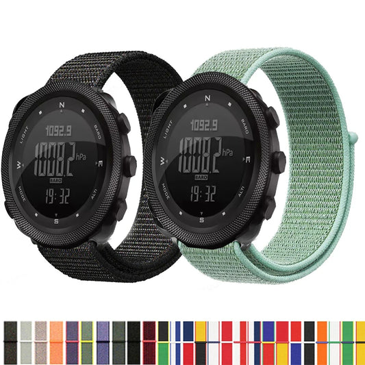 Nylon Loop Replacement Strap for NORTH EDGE APACHE-46 Smartwatch – Sport Bracelet Watchband Correa Replacement Band for APACHE 46