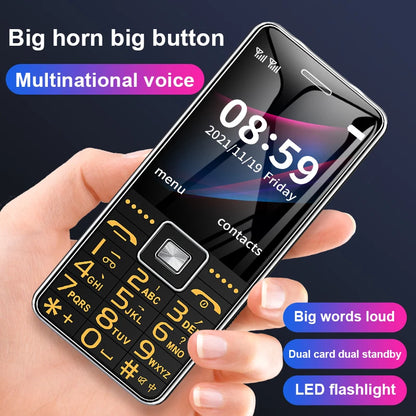 GSM 2G G600 BAR Phone – Dual SIM, 6800mAh Battery, SOS Button, 2.4" Screen, MP3 Recorder Mobile Cellphone for Seniors