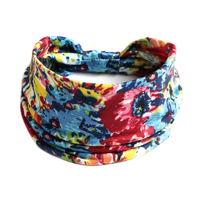 Bohemian Wide Cotton Stretch Headband for Women – Turban Headwrap, Bandage Hairband, Bandana Hair Accessories
