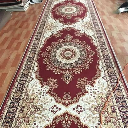 Luxury Chinese Classical Corridor Rug – Crystal Velvet Washable Carpet for Villa, Hotel & Hallway