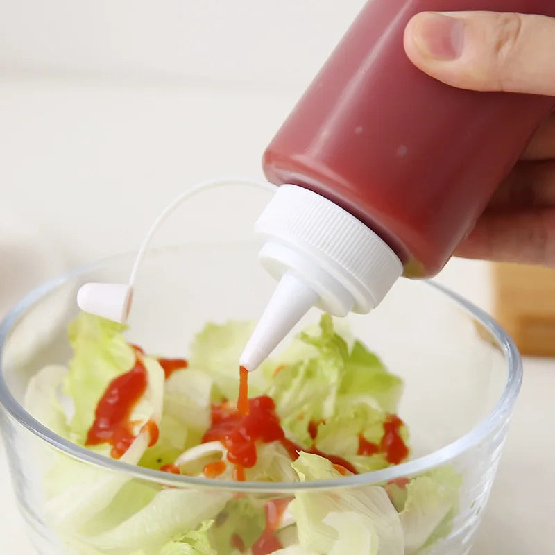Large Squeeze Condiment Bottles with Nozzles – Ketchup, BBQ Sauce, Olive Oil Dispenser Bottles for Kitchen Use