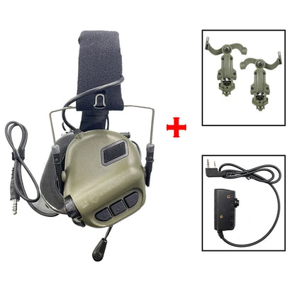 EARMOR M32 MOD4 Shooting Earmuffs – Tactical Noise Reduction Headset with Helmet ARC Rail & Kenwood PTT Adapter