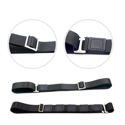 Black Shirt Stay Belt: Adjustable Elastic Non-Slip Wrinkle-Proof Shirt Holder Strap Lock Belt for Men and Women