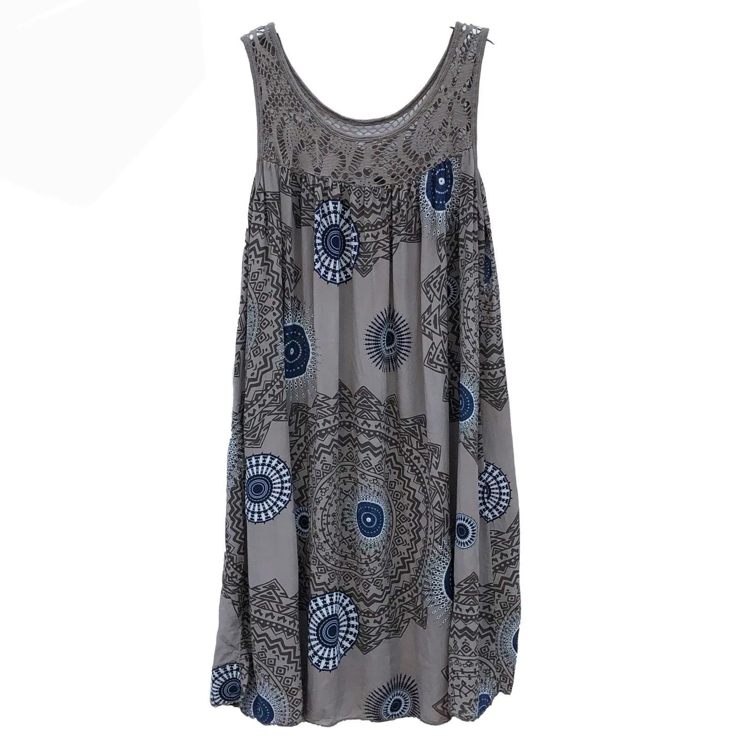 Women’s Summer Camisole Dress - Lace Print Sleeveless Loose Swing Maxi Dress Plus Size Long Skirt Outfit