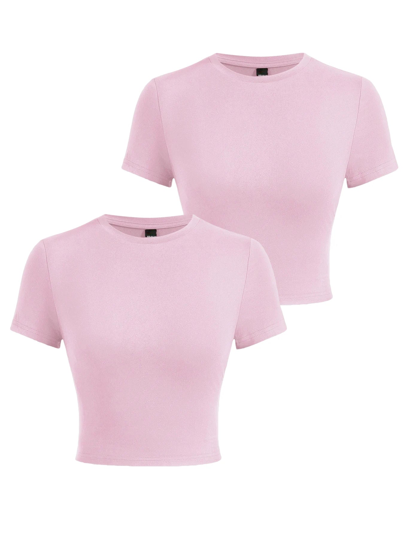 Y2K Women’s Solid Cotton Crop Top – Short Sleeve, High-Elastic O-Neck T-Shirt for Summer Streetwear & Sporty Fashion