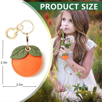 Leather Keychain Case for Apple AirTag – Cute Protective Anti-Scratch GPS Tracker Cover