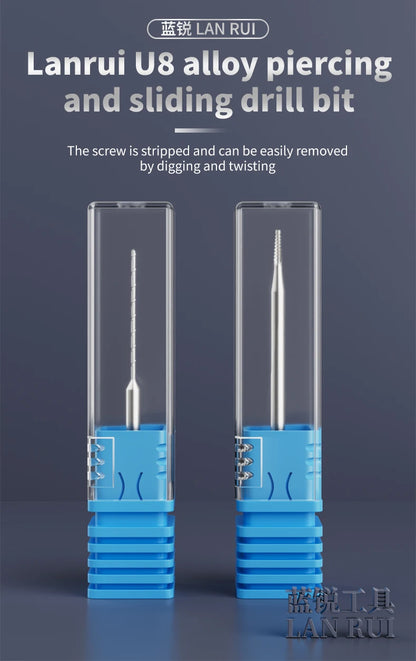 Lanrui U8 2.35mm Alloy Screw Extractor Drill Bit – Stripped Phone PCB Motherboard Screw Removal Repair Tool Kit