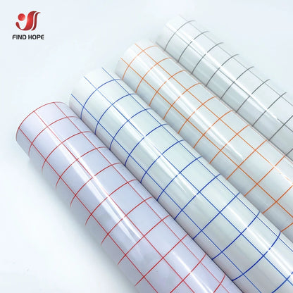 12 x 196 Inch Clear Vinyl Application Tape – Blue/Red Grid Transfer Paper for Car, Wall, and Craft Decals
