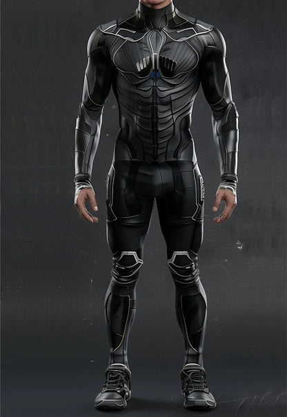 Cyberpunk Mechanical Armor Jumpsuit - Futuristic Steampunk Fighter Cosplay Bodysuit for Halloween & Costume Parties