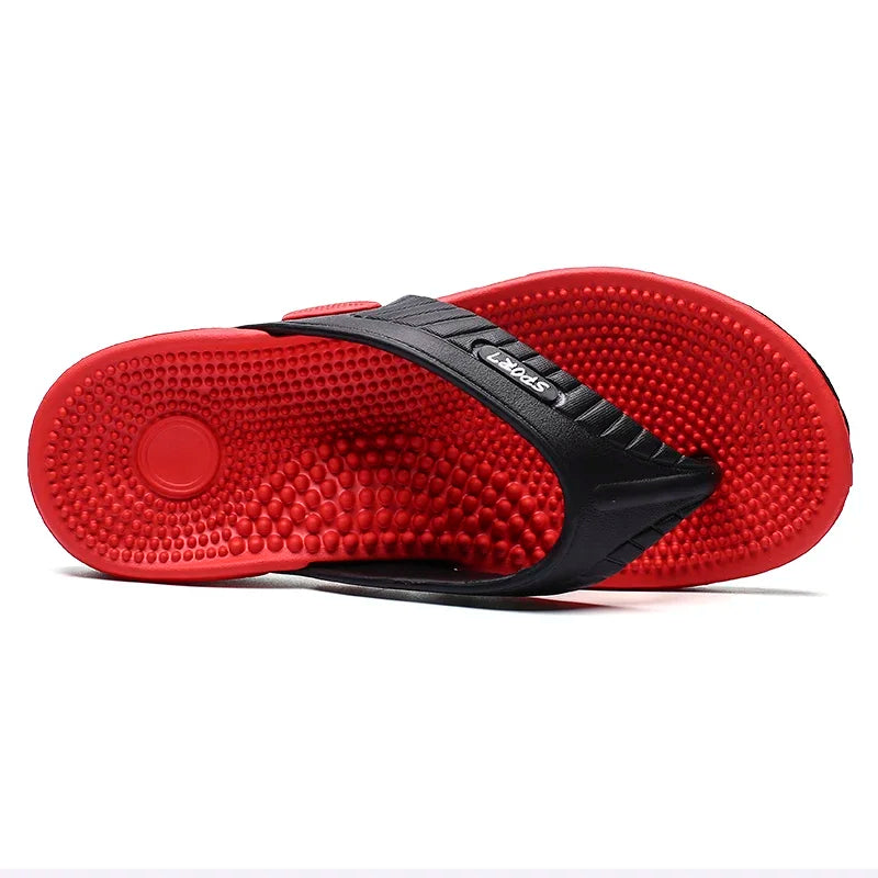 Men’s Massage Flip Flops, Breathable Summer Beach Sandals, Luxury Non-Slip Slippers Plus Size Up to 46 Comfort Footwear