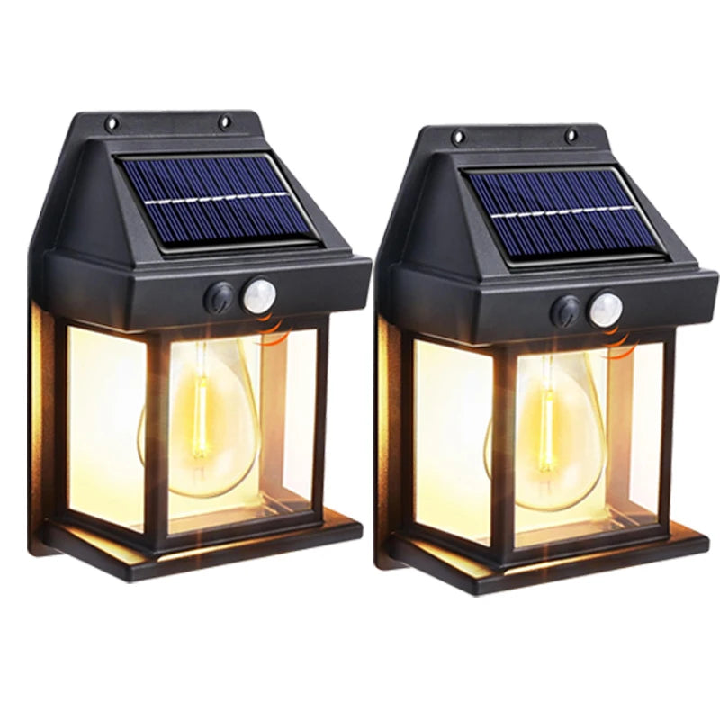 Solar Motion Sensor Wall Light - Waterproof Outdoor LED Garden Yard Lamp with 3 Lighting Modes