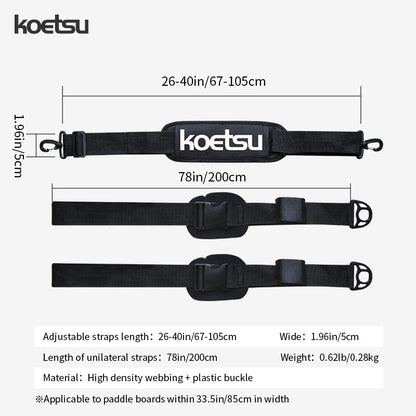 KOETSU Adjustable SUP Paddle Board Shoulder Strap — Comfortable Surfboard Carrying Belt
