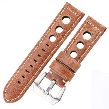 Vintage Genuine Cowhide Leather Watch Strap – 20mm 22mm 24mm Watchband with Pin Buckle for Men & Women