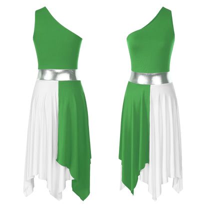 Women's Praise Dance Dress - Modern Liturgical Church Choir Costume with Irregular Hem for Ballet & Contemporary Dance