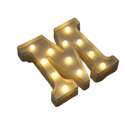 LED Number & Letter Night Light - Luminous A-Z Alphabet & 0-9 Lamp for Party and Wedding Decor